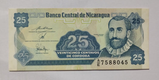 Nicaragua 25 Centavos 1991 P170 Used N1  - World Banknote Collection