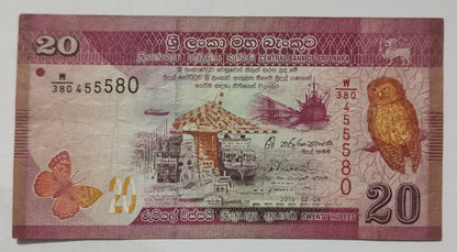 Sri Lanka 20 Rupees 2015 P123 c Used Banknote