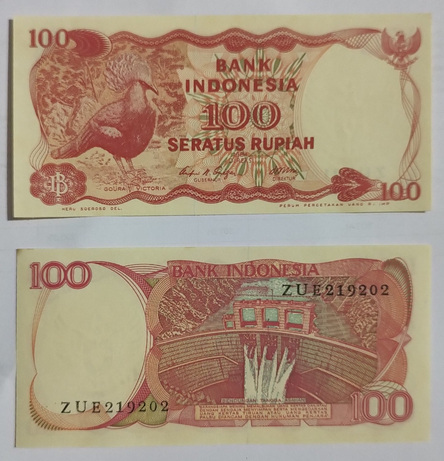 Indonesia 100 rupiah 1984 P122 UNC