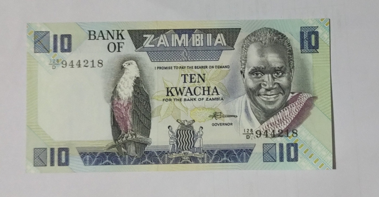Zambia 10 Kwacha 1988 P26e UNC - World Bank note collection