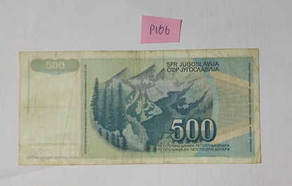 Yugoslavia 500 Dinara 1990 P106 Used - ZealHobbieZ
