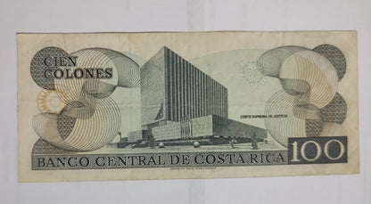 Costa Rica 100 Colones (H series) 1989 P261a Used - World Bank note collection