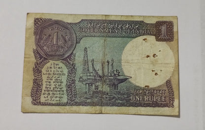 India 1 Rupee 1989 P78Ad Used Gopi K.Arora Signature N1