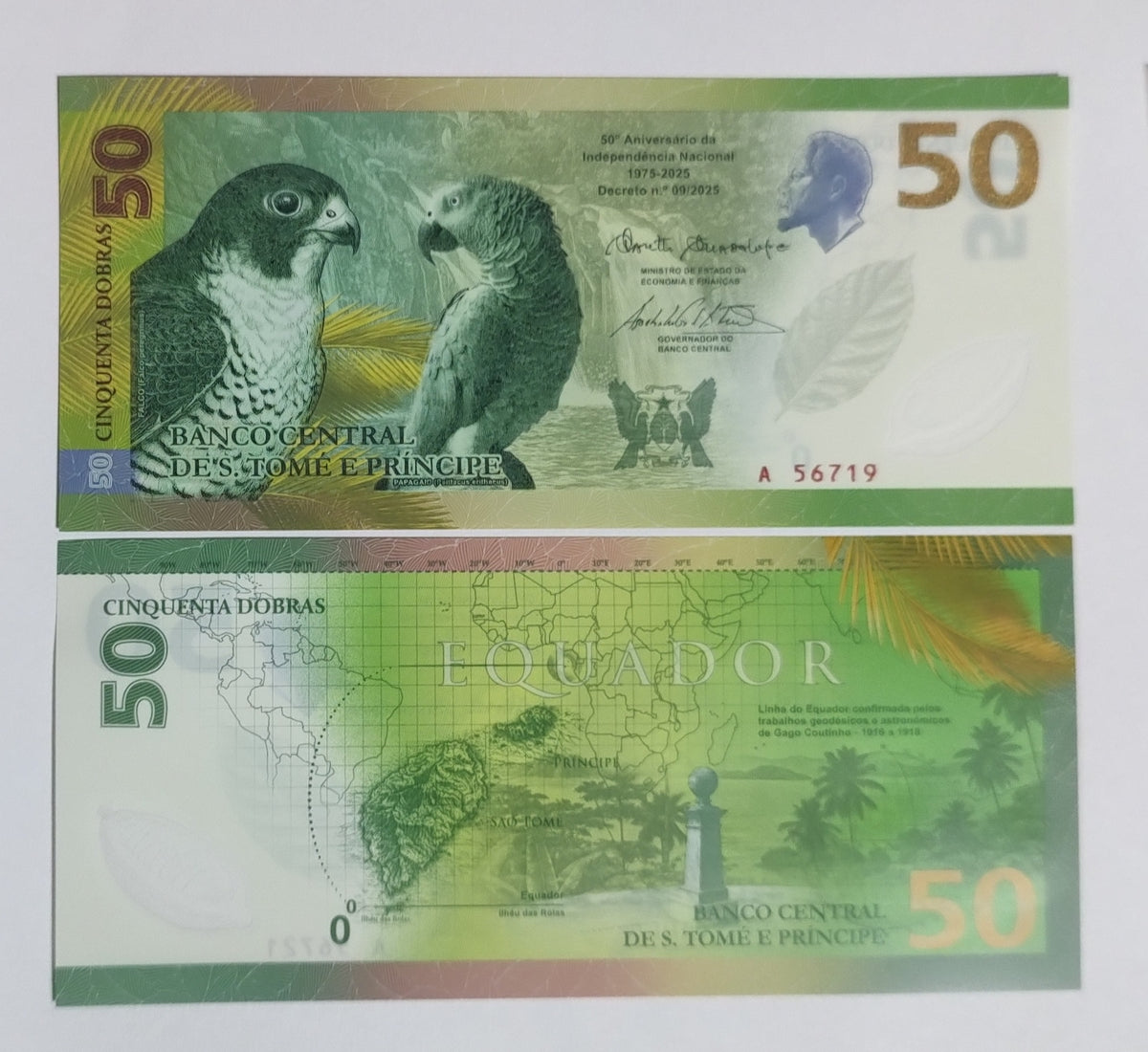São Tomé and Príncipe 50 Dobras polymer banknote 2025