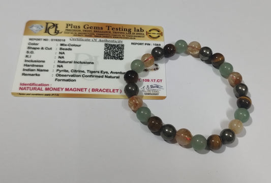 Citrine, Pyrite & Green Aventurine Bracelet – Attract Money with certificate