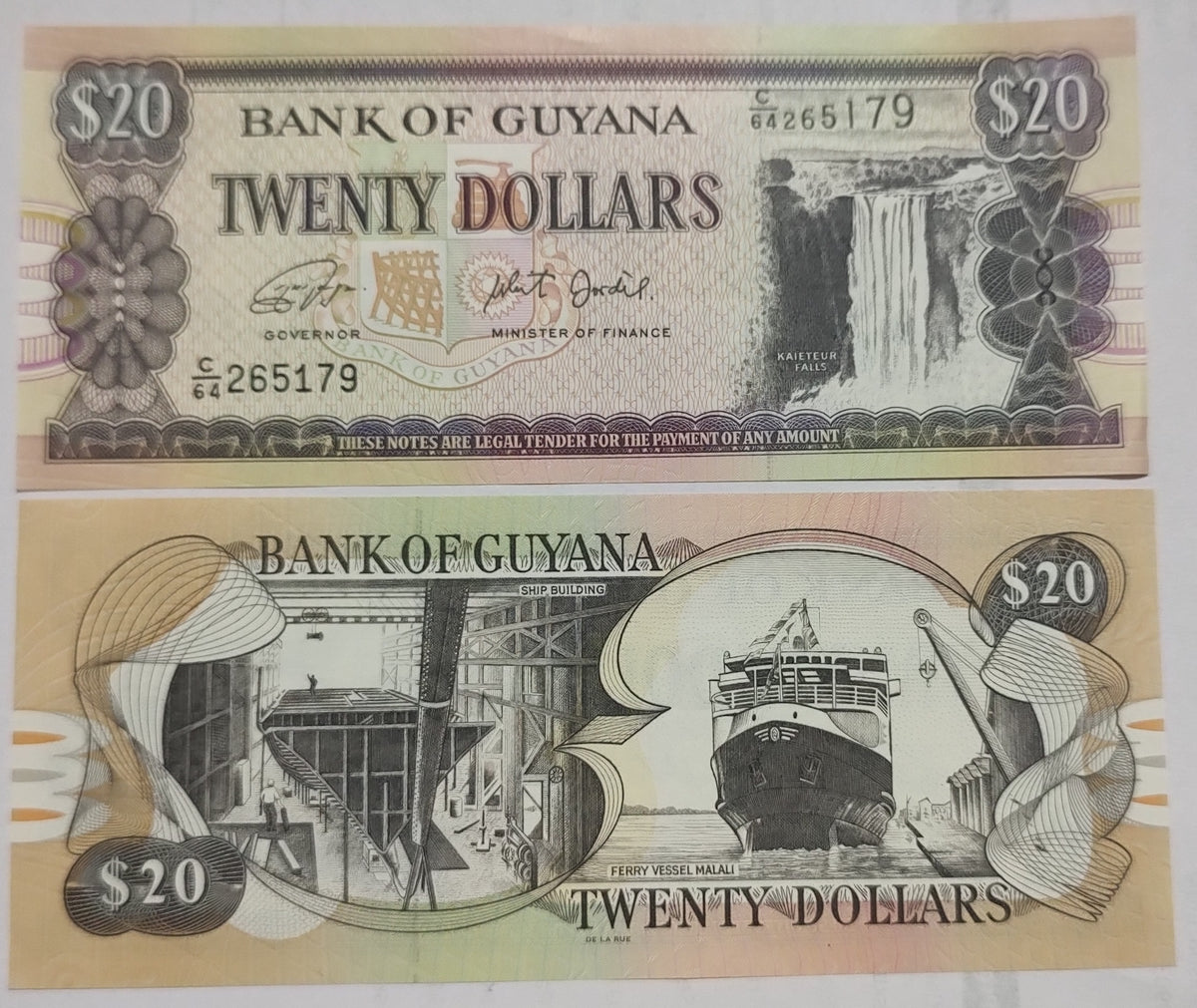 Guyana 20 Dollars 2018 Banknote P-30g UNC
