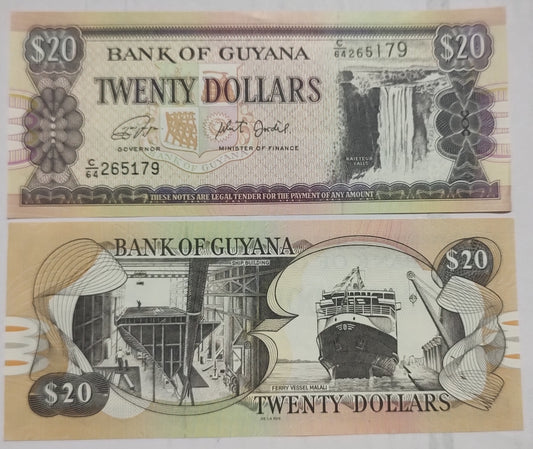 Guyana 20 Dollars 2018 Banknote P-30g UNC