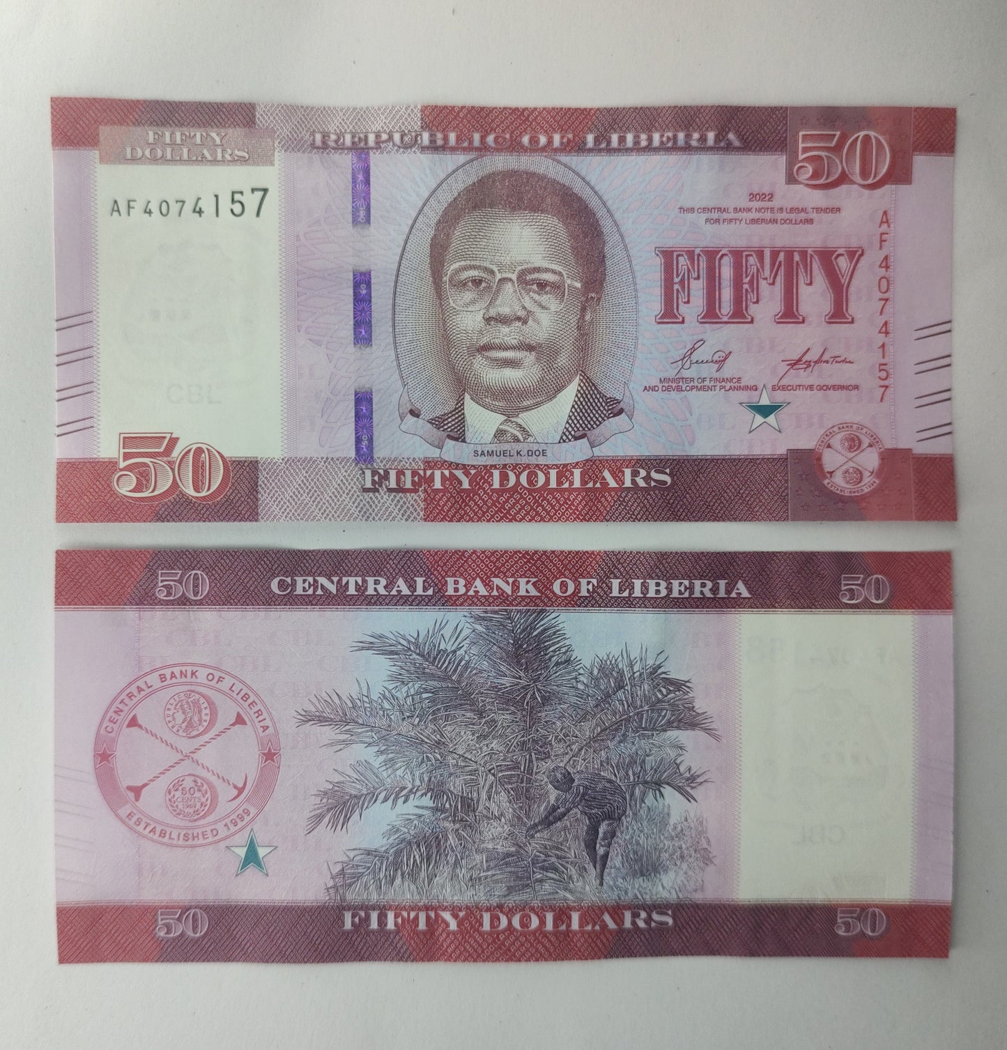 Liberia 50 dollars 2022 UNC