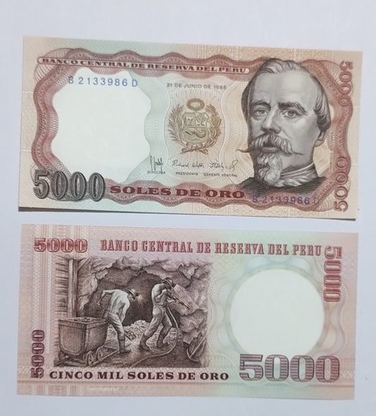 Peru 5000 Soles P117 c UNC