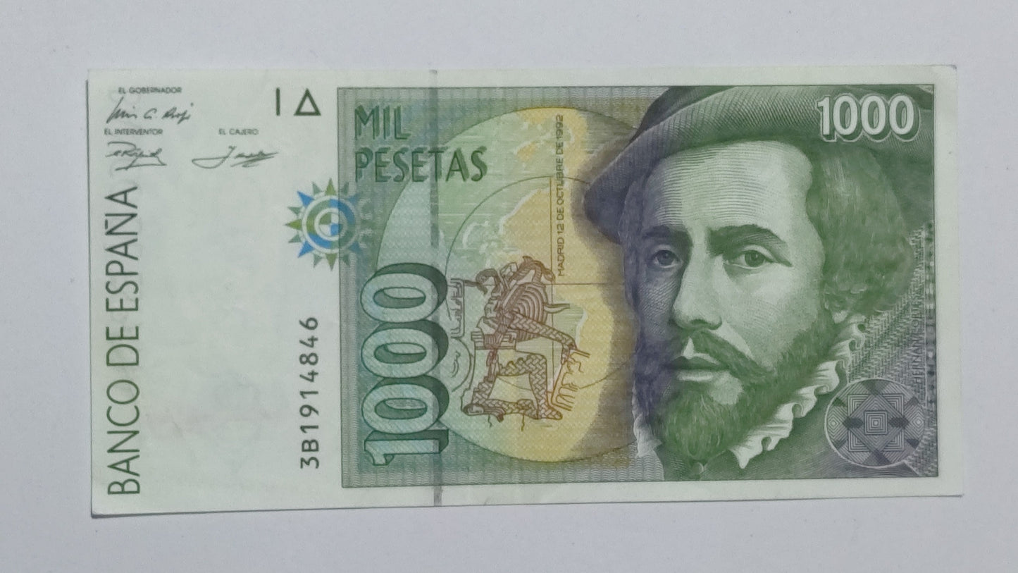 Spain 1000 Pesetas 1992 P163 Used N1
