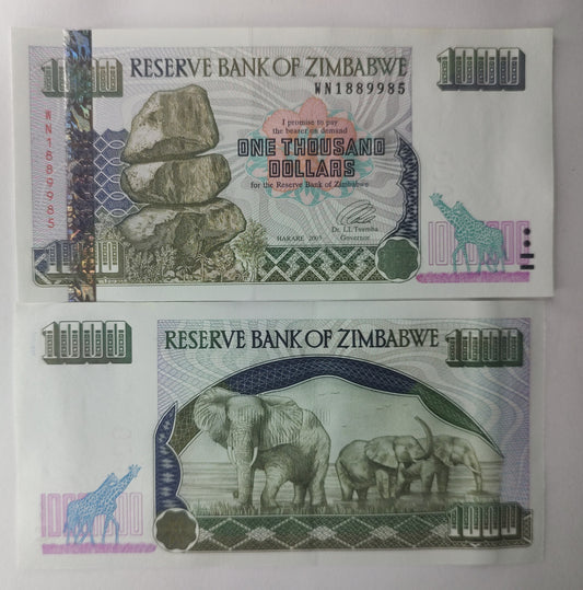 Zimbabwe 1000 Dollars P12 b UNC