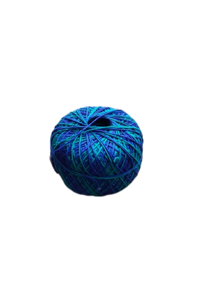 PU 4ply Cotton Yarn for Crochet/Knitting double colour (Blue&Green) - ZealHobbieZ