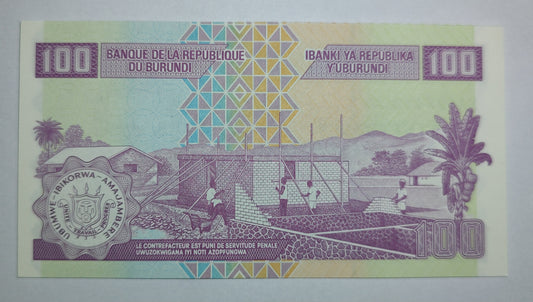 Burundi 100 Francs 2024 P44 UNC - ZealHobbieZ