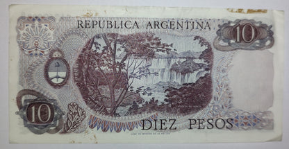 Argentina 10 Pesos 1976 P295 Used N1 - ZealHobbieZ