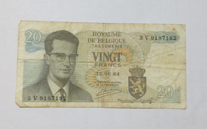 Belgium 20 Francs 1964 Baudouin I Banknote - ZealHobbieZ